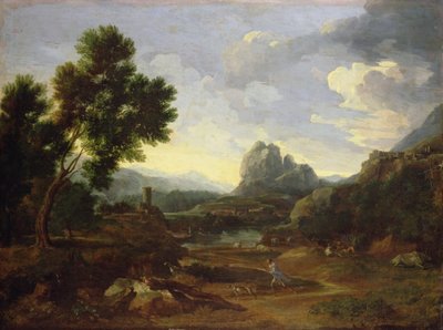 Landscape with Hunter and Dogs by Gaspard Poussin Dughet